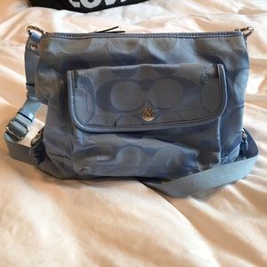 Baby blue coach purse